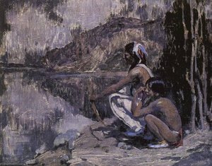 Indians In Moonlight — Eanger Irving Couse