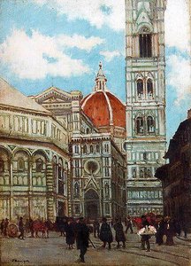 Santa Maria Dei Fiore Et Le Campanile À Florence (titre Inscrit) — Joseph-félix Bouchor