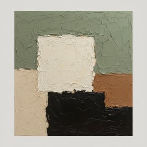 Monolithische Echos In Salbei Und Erde: Eine Singuläre Studie Gewichteter Stille — Laurent Fabre, Neo-abstrakte Kunst