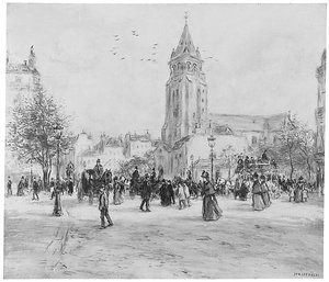 Place Saint Germain Des Prés, Paris — Jean-françois Raffaelli