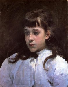 Young Girl Wearing A White Muslin Blouse — John Singer Sargent