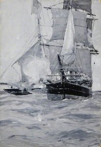 Sailing Ships At Sea — Frank Brangwyn