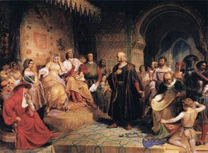 Columbus Before The Queen — Emanuel Gottlieb Leutze, Romantic Historical