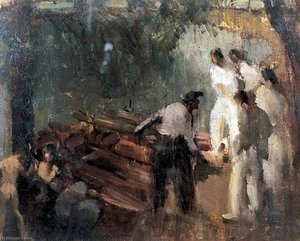 A Sketch for Skiffs on the Round Pond, Clapham Common, London