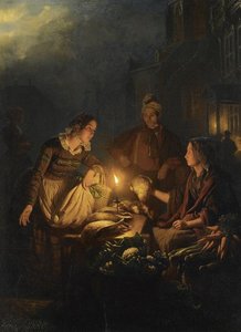 Moonlit Market in the Hague