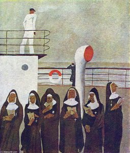 Six Nuns, Illustration To The Poem By Mayakovsky — Aleksandr Deyneka
