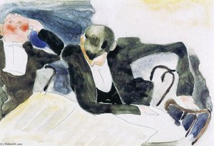 Waiters At The Brevoort — Charles Demuth