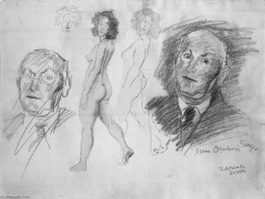 Singer, Isaac Bashevis, Study Of — Raphael Soyer