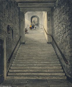 Windsor Castle, Round Tower Staircase — James Stephanoff