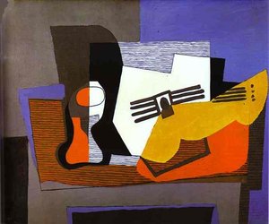Still Life With Guitar — Pablo Picasso, Cubist Still Life