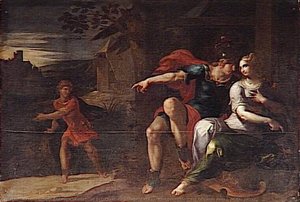 Théagène et Chariclée prisonniers des brigands dans l'île des pâtres