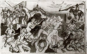 Preliminary Study For ''the Sources Of Country Music'' — Thomas Hart Benton