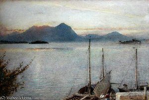 Sunrise From Baveno, Lago Maggiore — Albert Goodwin