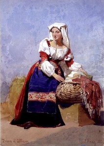 Donna D'albano', Portrait Of An Italian Country — Carl Haag