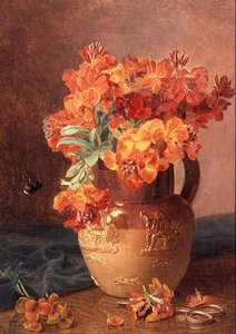A Still Life With Wallflowers In A Stoneware Jug — Eloise Harriet Stannard