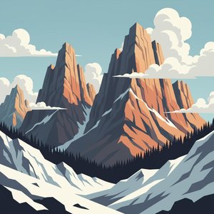 Monolith Of Golden Light: A Singular Vision Of Eternal Alpine Majesty — Laurent Fabre, Neo-abstract Art (modern Abstract Compositions)