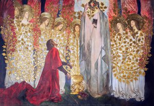 The Quest For The Holy Grail - Part Xv - The Golden Tree — Edwin Austin Abbey, Symbolism