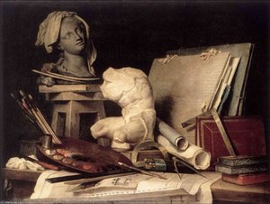 Attributes Of Painting, Sculpture, And Architecture — Anne Vallayer-coster