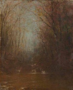 Forest Interior With Stream — John Frederick Kensett