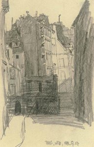 Buildings At A Dead End, Paris — Lyonel Feininger
