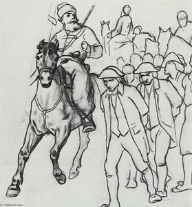 Pugachev Escort Convoys Of Prisoners — Vasily Grigoryevich Perov