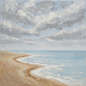 Ephemeral Horizons: A Meditative Study Of Muted Tides And Sculptural Cloud Formations — David Moreau
