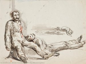 Two Wounded Soldiers — Nicolas Toussaint Charlet