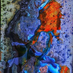 Celestial Flux: An Ethereal Convergence Of Cobalt Depths And Radiant Embers — Caroline Pelletier, Aggressive Confrontational Pop