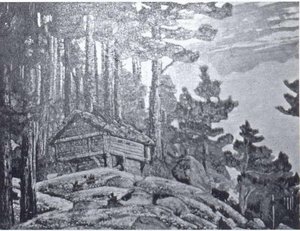 Hut In The Forest — Nicholas Roerich, Symbolist Expressionism