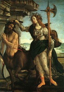Pallas And The Centaur, Undated, Tempera — Sandro Botticelli, Early Renaissance