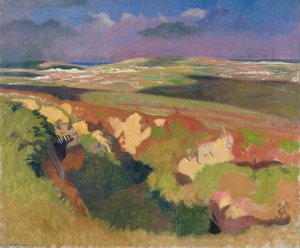 View From The Old British Trenches - Looking Towards La Boisselle, Courcelette On The Left, Martinpuich On The Right — Sir William Newenham Montague Orpen