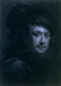 Self-portrait In A Black Feathered Hat — Joseph Wright Of Derby