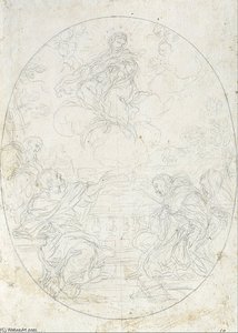 Mary The Immaculate Appears To Four Saints — Ciro Ferri