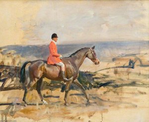 Studie Eines Jägers Und Einer Brawen Stute — Sir Alfred James Munnings