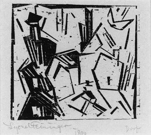 Village With Skier — Lyonel Feininger