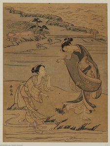 Two Young Women And A Crab At Susaki — Suzuki Harunobu, Ukiyo-e