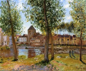 Poplars A Moret Sur Loing, An August Afternoon — Alfred Sisley