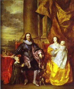 Charles I And Queen Henrietta Maria With Charles, Prince Of Wales And Princess Mary — Sir Anthony Van Dyck, Baroque