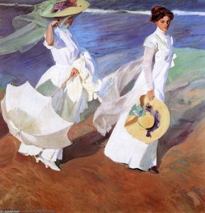 Promenade By The Sea — Joaquín Sorolla Y Bastida, Impressionism