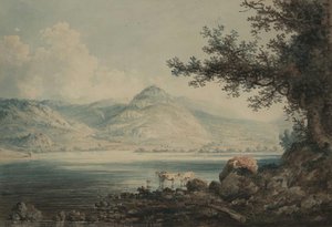 Edward Dayes, Grasmere Lake — Edward Dayes, Romantic Landscape Painting