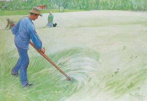 Mowing The Oats — Carl Larsson