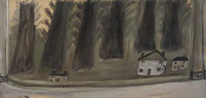 Houses And Big Trees (recto) — Alfred Wallis