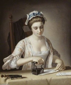 A Laundry Maid Ironing — Henry Robert Morland