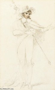 Portrait Of A Gentleman, Full-length, In An Elaborate Costume — Richard Cosway