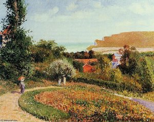 The Garden Of The Hotel Berneval. — Camille Pissarro, Impressionism