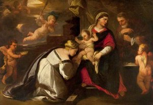 The Holy Family With Saint Catherine Of Alexandria — Luca Giordano