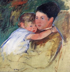 Sketch Of Anne And Her Nurse — Mary Stevenson Cassatt, Impressionism