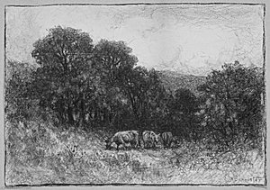 Landscape With Three Cows — Edward Mitchell Bannister