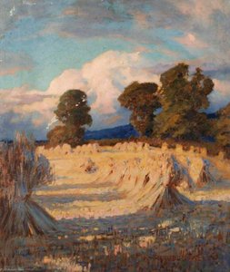 Corn Stooks In Sunlight — William Herbert Allen