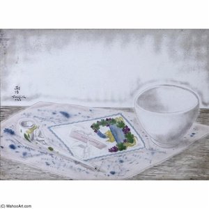 Título traducido: Naturaleza Muerta con Botella de tinta y pluma